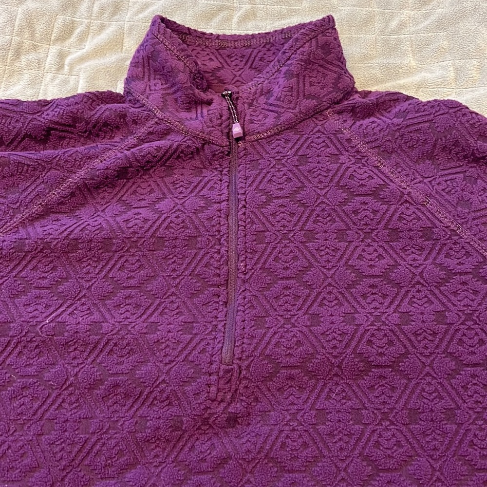 Eddie Bauer Fleece Pullover Sweatshirt, 1/4 Zip, Purple, Size L - Picture 4 of 9
